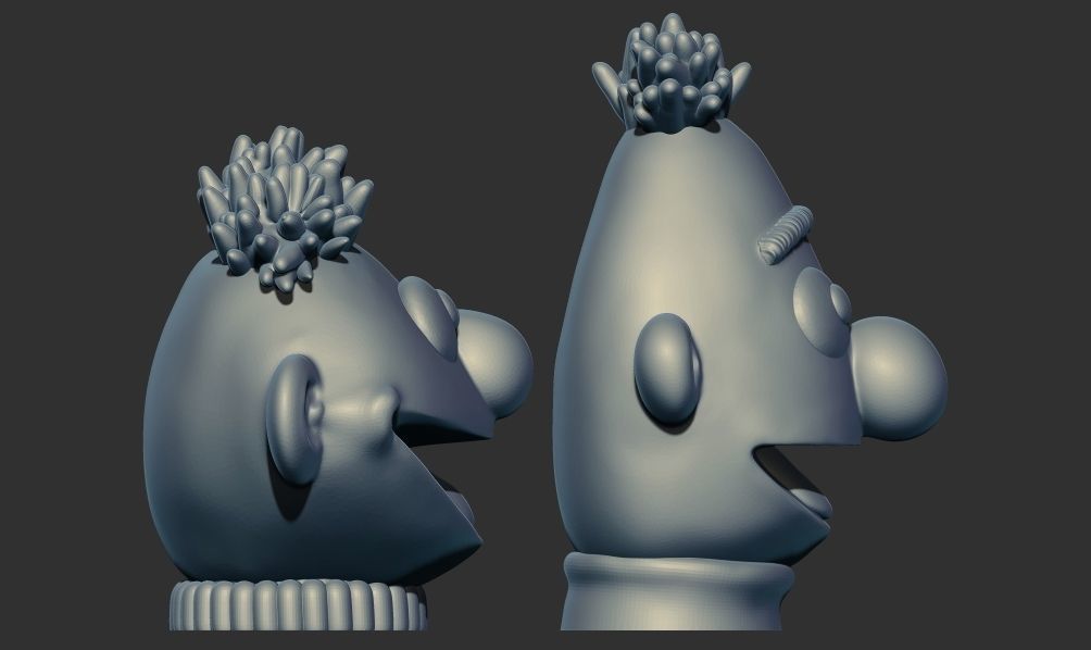Ernie  Bert HEAD 3D Printable model from Sesame Street 3D print model_2