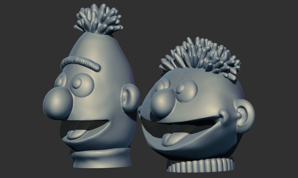 Ernie  Bert HEAD 3D Printable model from Sesame Street 3D print model_1
