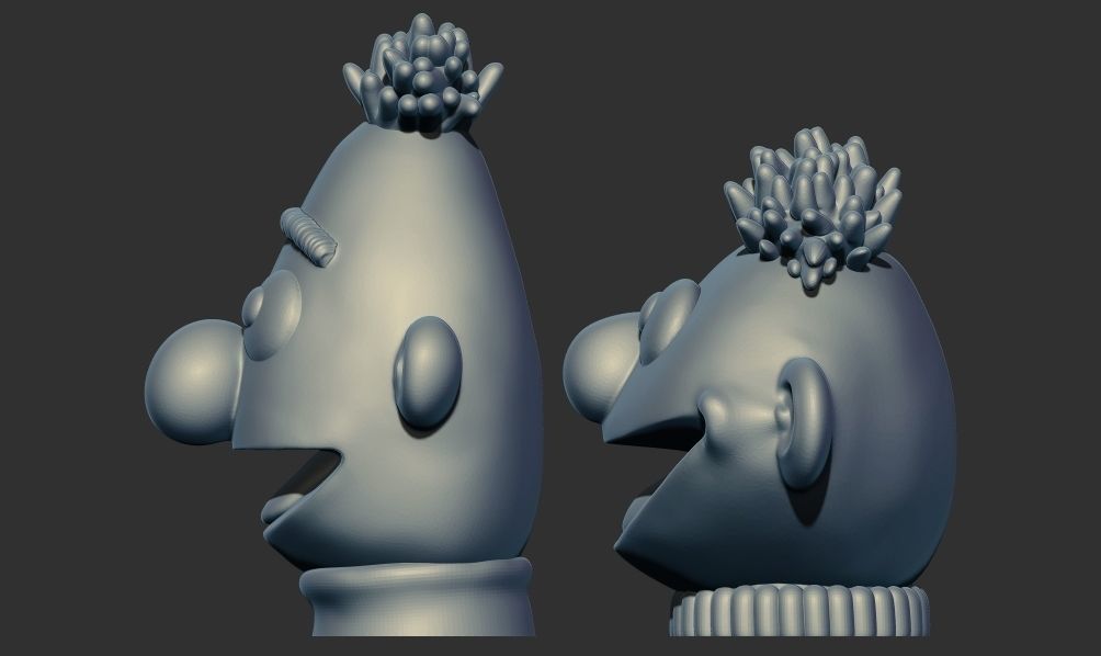 Ernie  Bert HEAD 3D Printable model from Sesame Street 3D print model_3