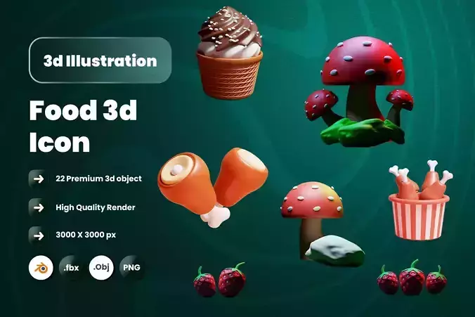Food 3d Illustration Icon Pack