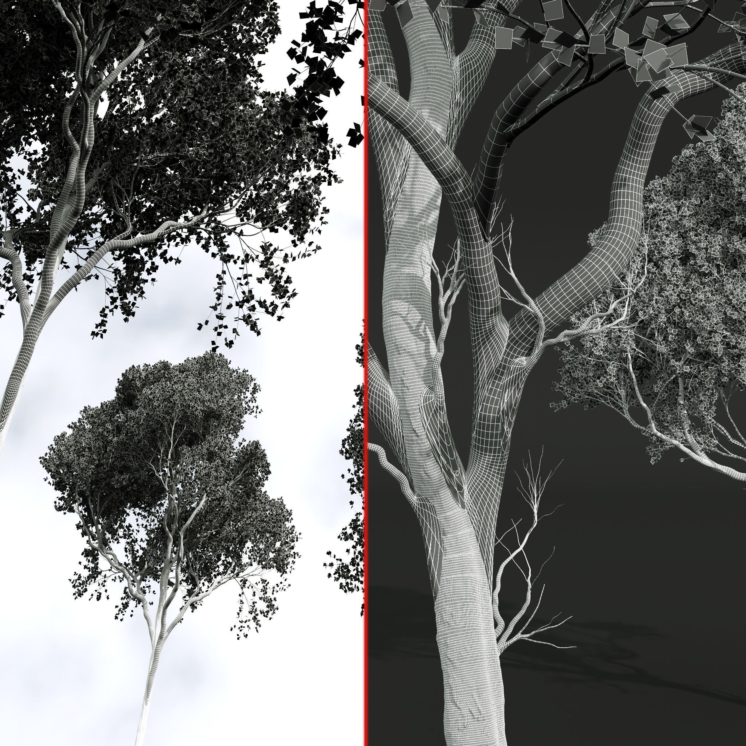 6 Different SETS of Tree SET VOL118 3D Model Collection_15