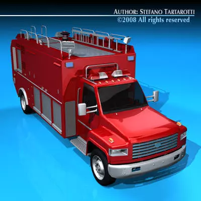 Firetruck us medium 3D model_0