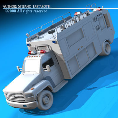 Firetruck us medium 3D model_8