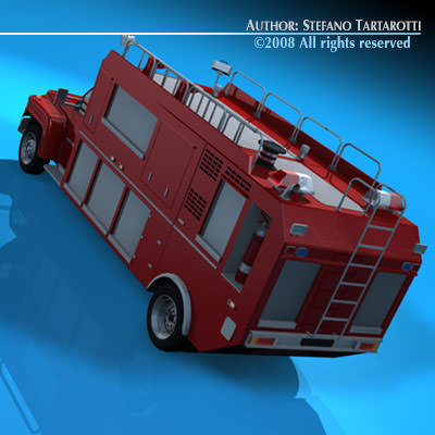 Firetruck us medium 3D model_2