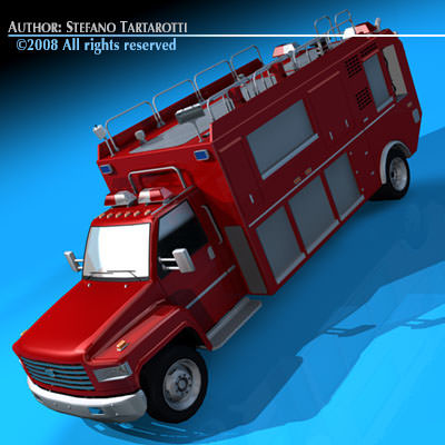 Firetruck us medium 3D model_4