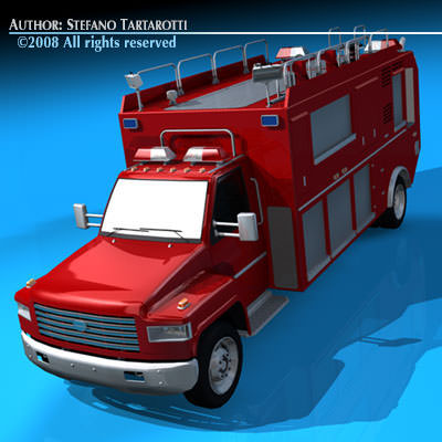 Firetruck us medium 3D model_9