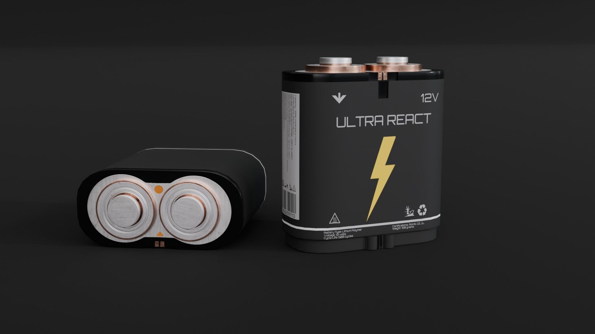 Ultra Power Batterie Low-poly 3D model_1