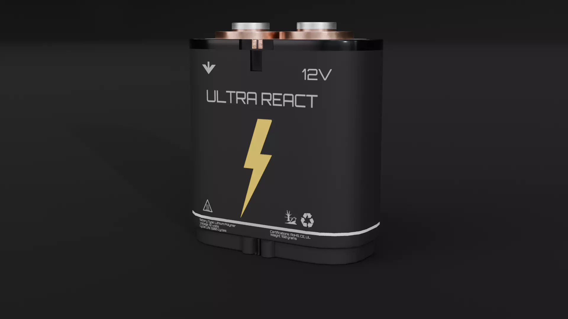 Ultra Power Batterie Low-poly 3D model_0