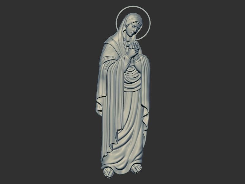 Mary Virgin 3D model Bas Relief 3D print model CNC 3D print model_1