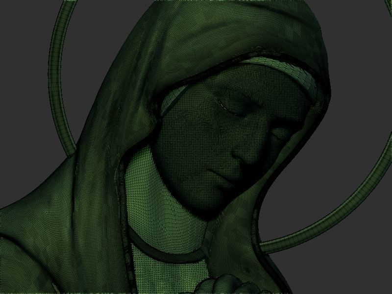 Mary Virgin 3D model Bas Relief 3D print model CNC 3D print model_5