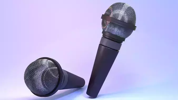 Dynamic Microphone 3D model Low-poly 3D model