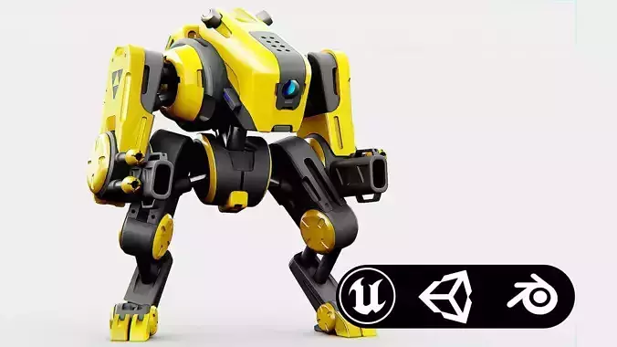 MILITARY BOT S-200  Rigged for Unreal Engine - Unity - MIXAMO 3D model