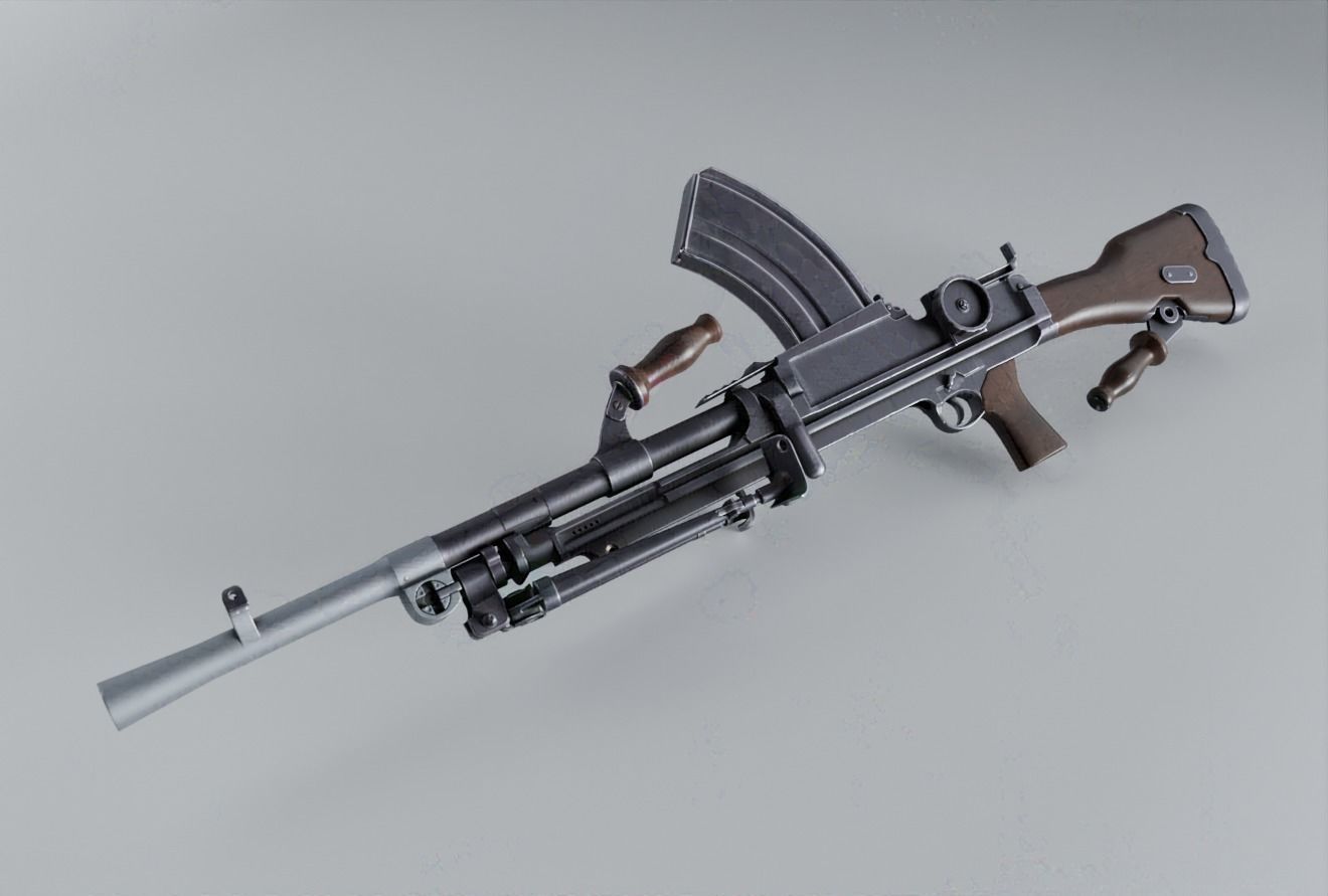 BREN MkI Light Machinegun  - Game and VFX-Ready Low-poly 3D model_8