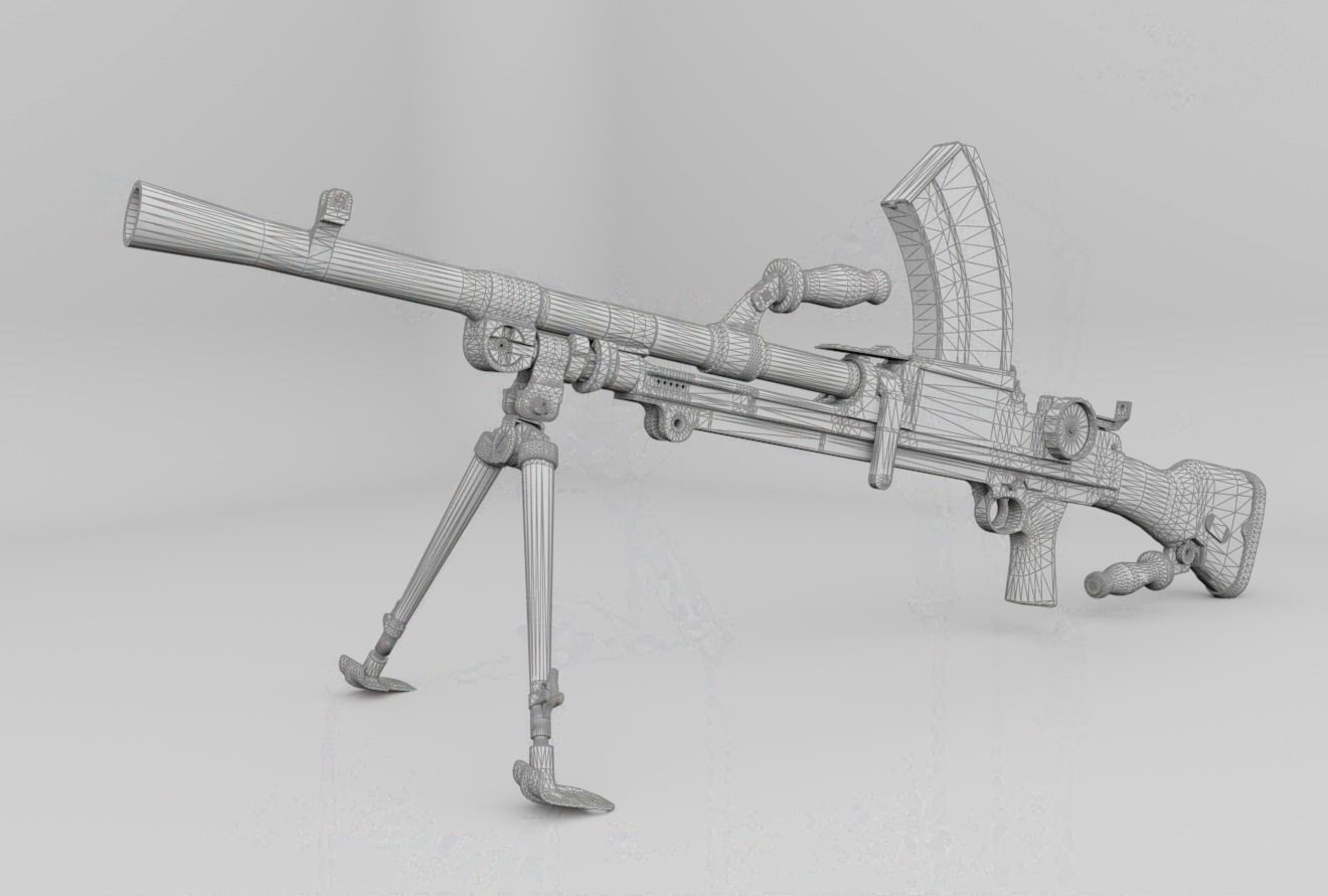BREN MkI Light Machinegun  - Game and VFX-Ready Low-poly 3D model_2