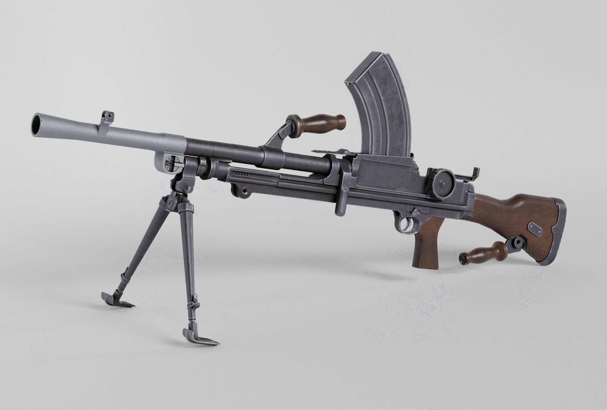 BREN MkI Light Machinegun  - Game and VFX-Ready Low-poly 3D model_0