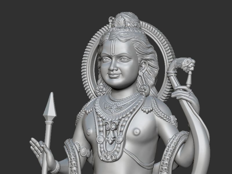 Ramlala with Temple 3D print model_8