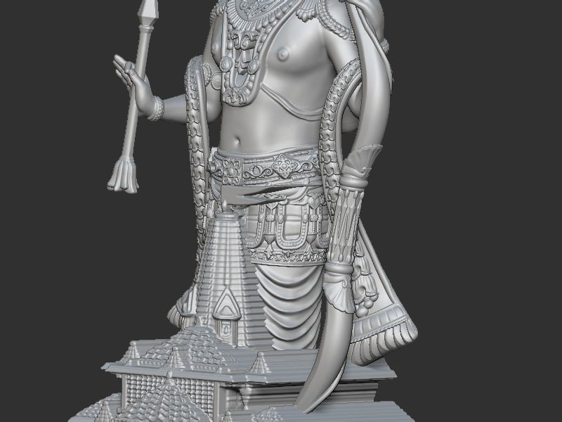 Ramlala with Temple 3D print model_12