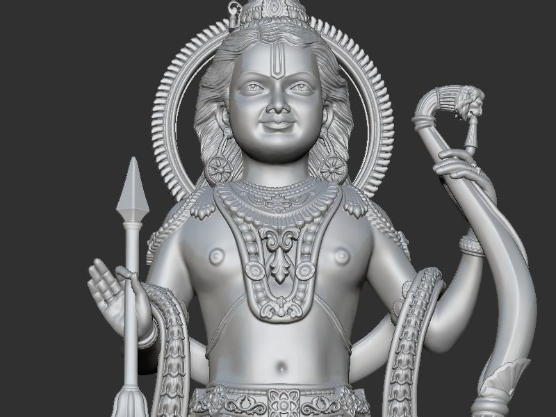 Ramlala with Temple 3D print model_5