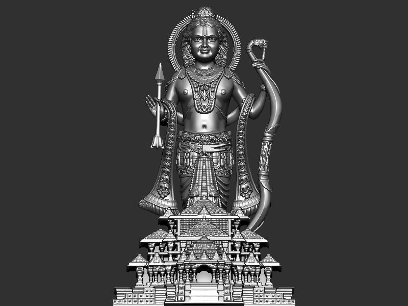 Ramlala with Temple 3D print model_17