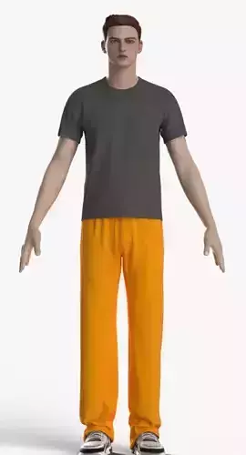 Male Tshirt and Sweatpants high quality Man character