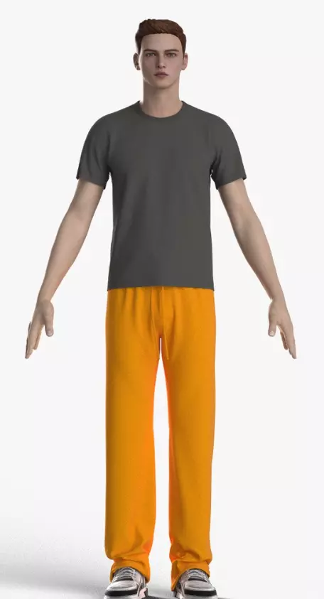Male Tshirt and Sweatpants high quality Man character Low-poly 3D model