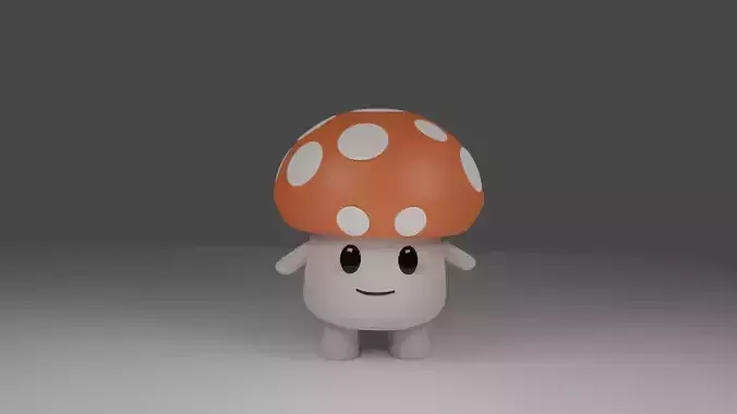 mushroom 3d character casual man modeo