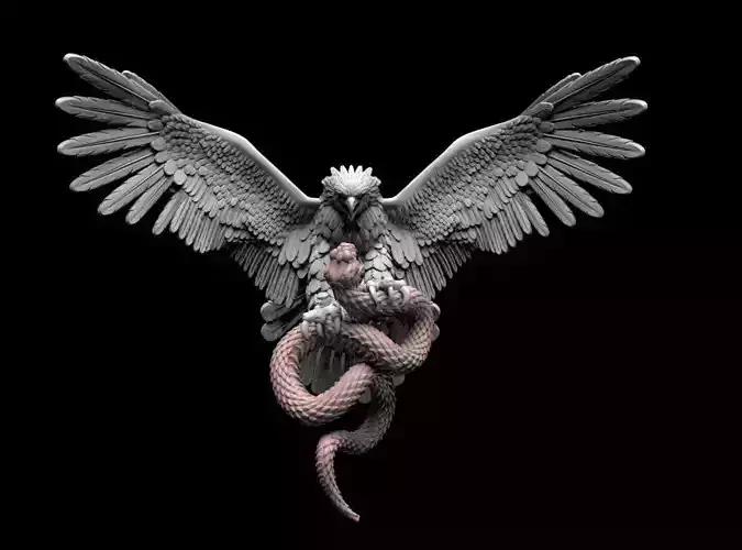 EAGLE AND SNAKE 3D print model