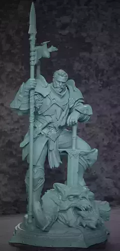 Templar Warrior Statue STL 3D print model