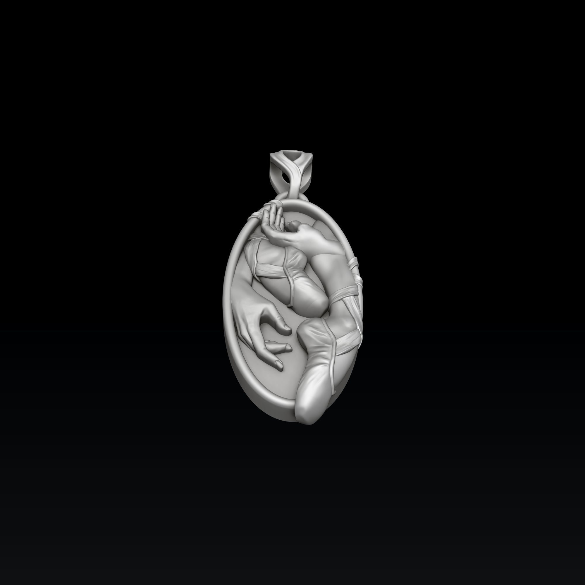 Ballet Dancer Pendant 3D print model_1