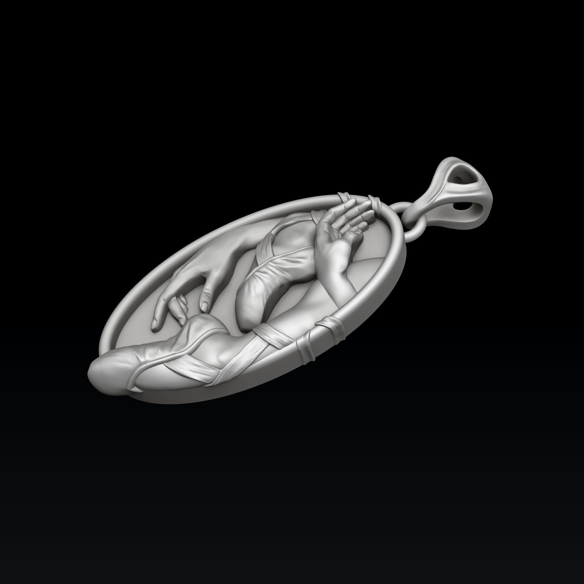 Ballet Dancer Pendant 3D print model_4
