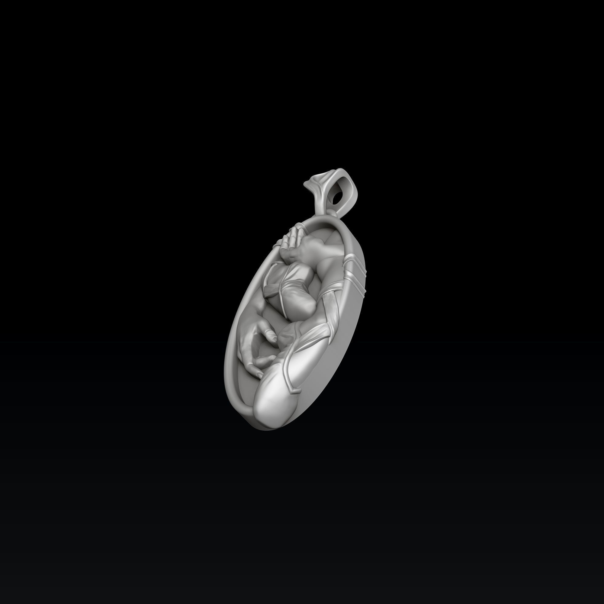 Ballet Dancer Pendant 3D print model_6
