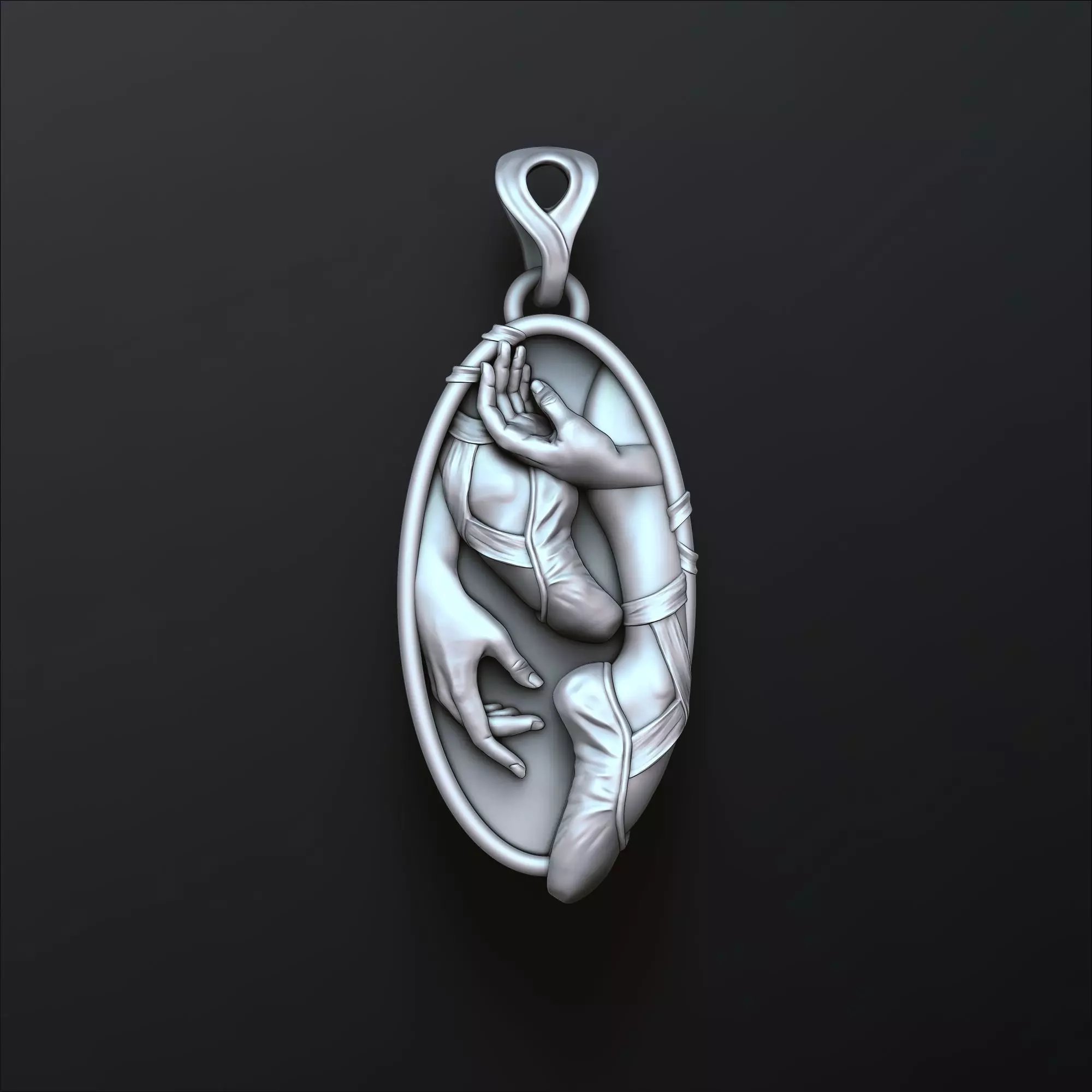 Ballet Dancer Pendant 3D print model_0