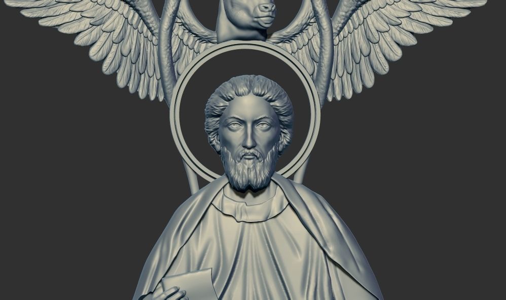 Saint Apostle Luke 3d printable model relief for cnc 3D print model_3