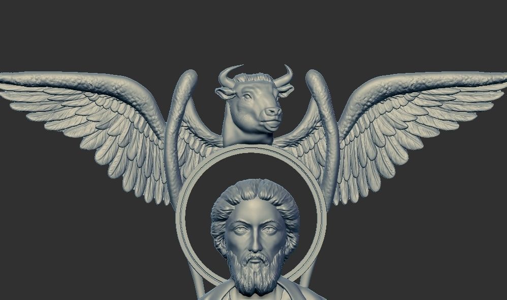 Saint Apostle Luke 3d printable model relief for cnc 3D print model_1
