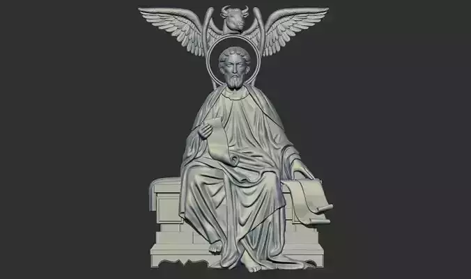 Saint Apostle Luke 3d printable  model relief for cnc 