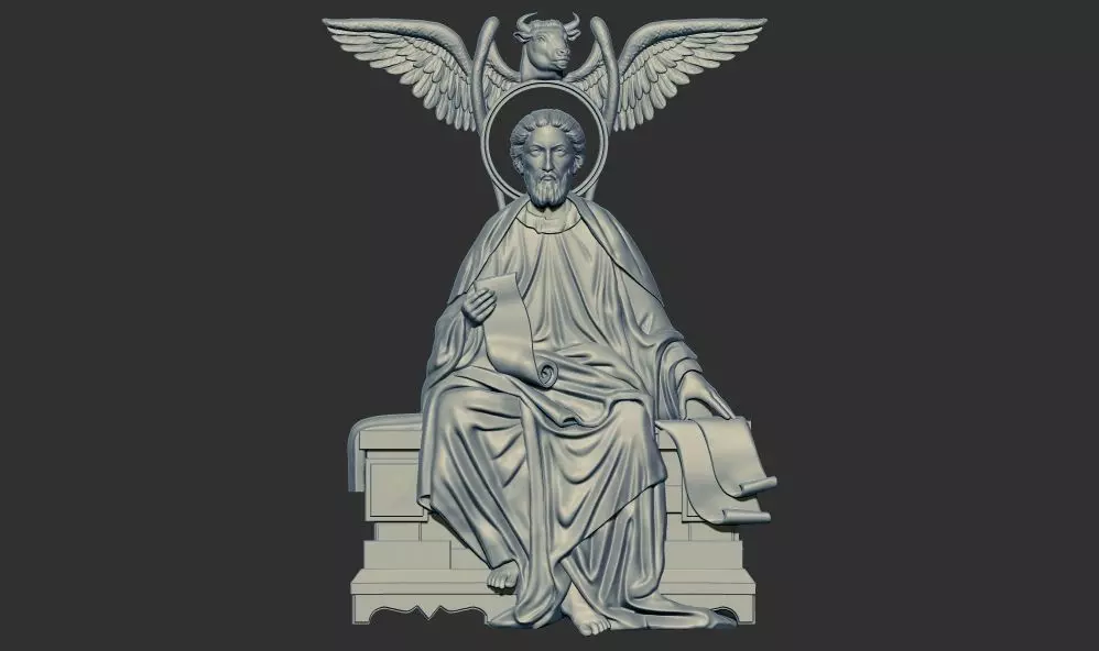 Saint Apostle Luke 3d printable model relief for cnc 3D print model_0