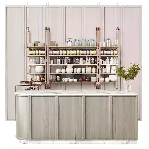 Bar counter with dessert display