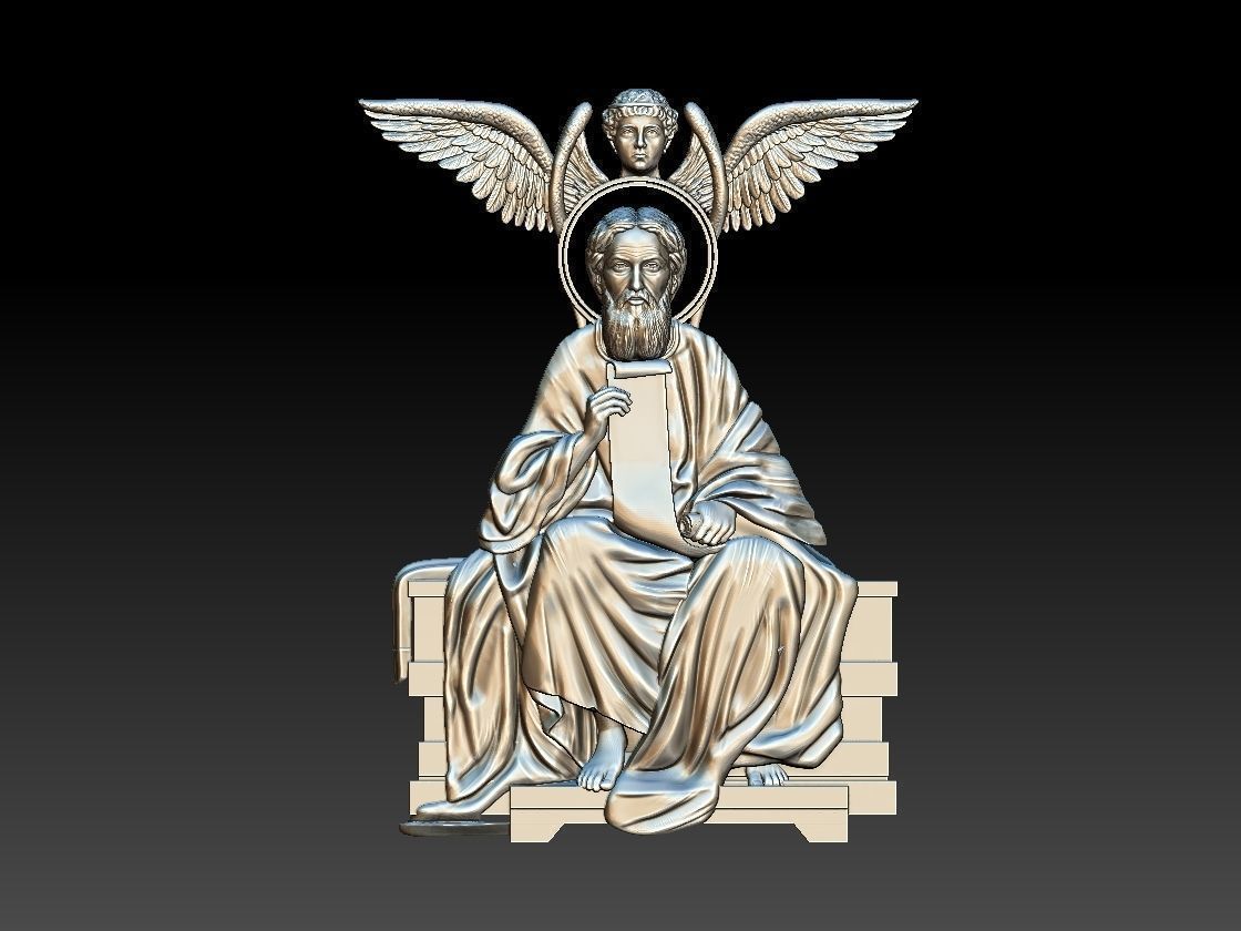 Saint Apostle Matthew 3d model relief for cnc 3D print model_1