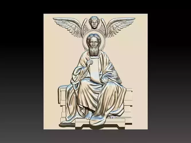 Saint Apostle Matthew 3d model relief for cnc 3D print model