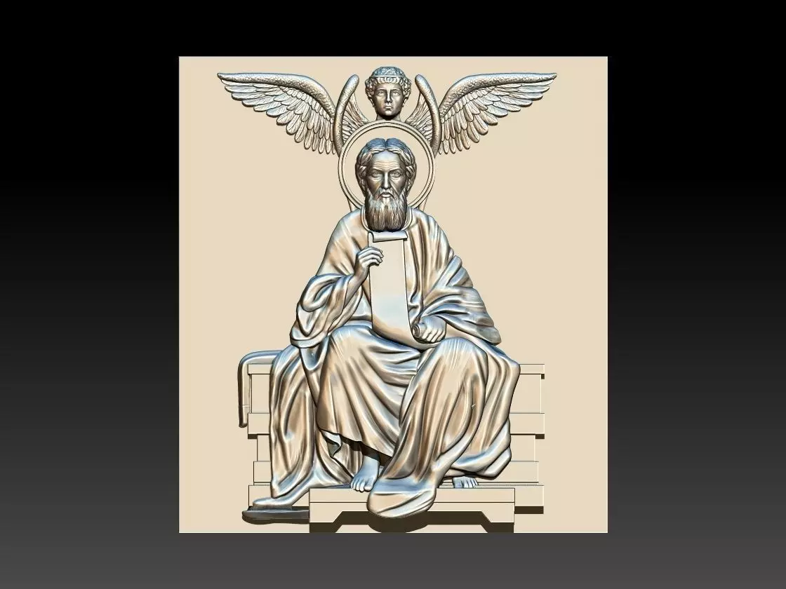 Saint Apostle Matthew 3d model relief for cnc 3D print model_0