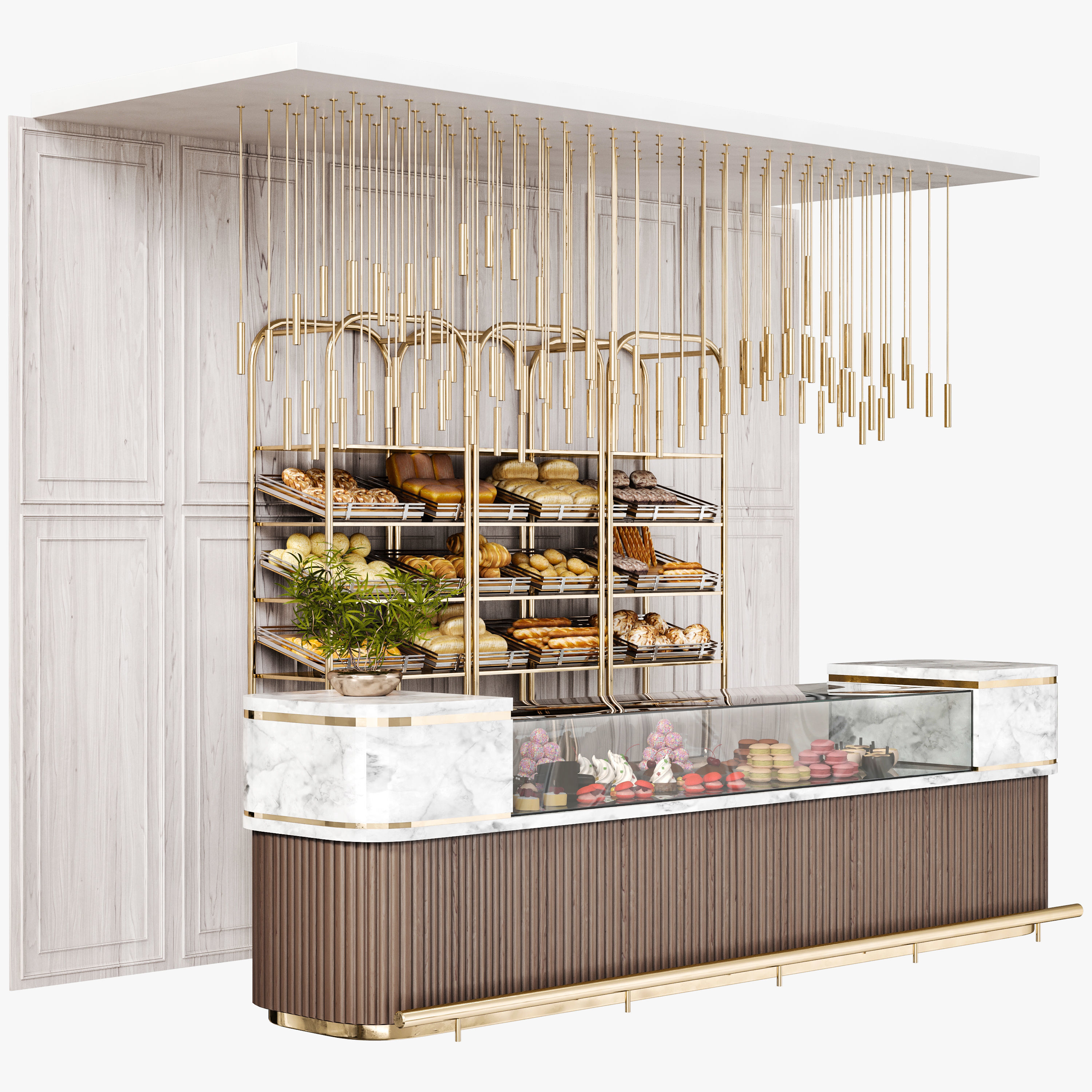 Modern pastry shop with desserts in a shopping center 3D model | CGTrader