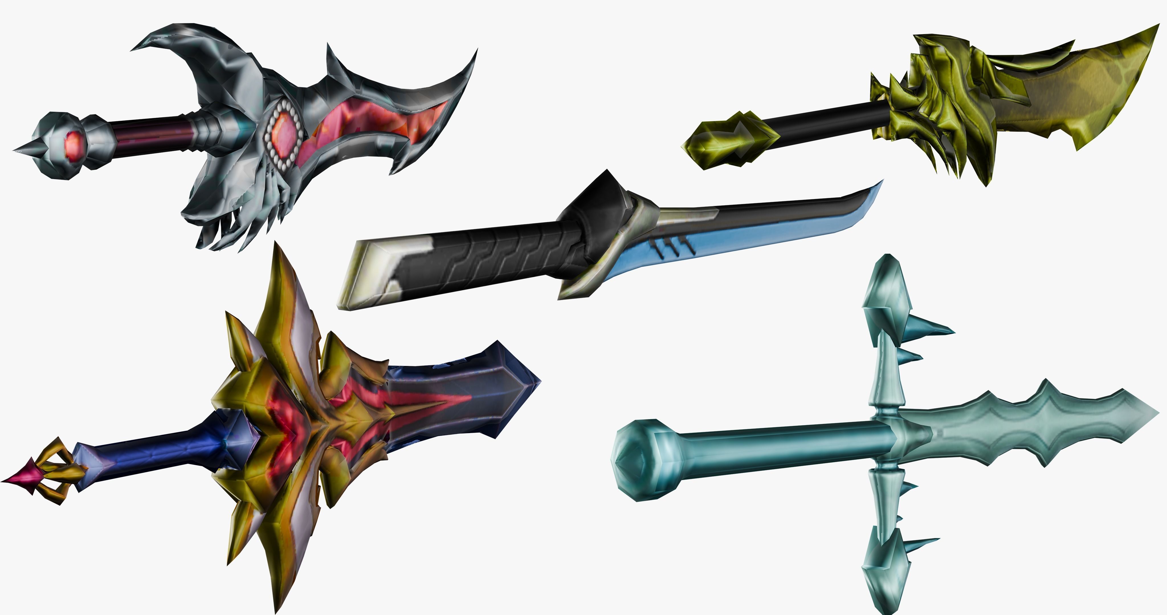 15 Stylized Sword Models Pack 1 - Low Poly Low-poly 3D model_4