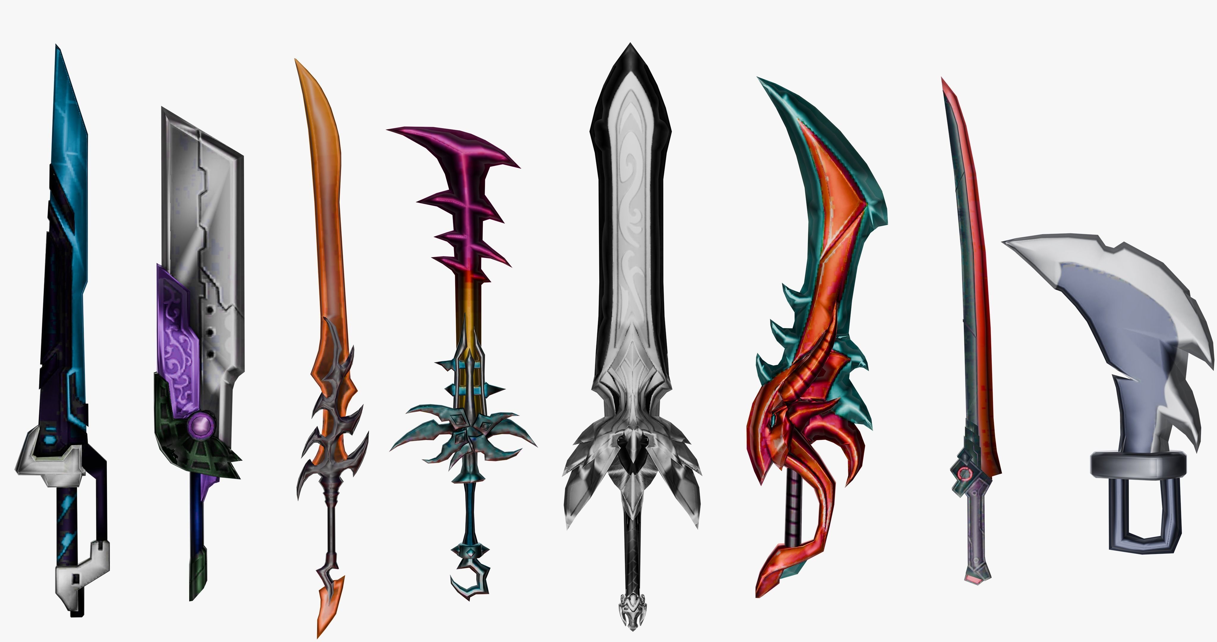 15 Stylized Sword Models Pack 1 - Low Poly Low-poly 3D model_1