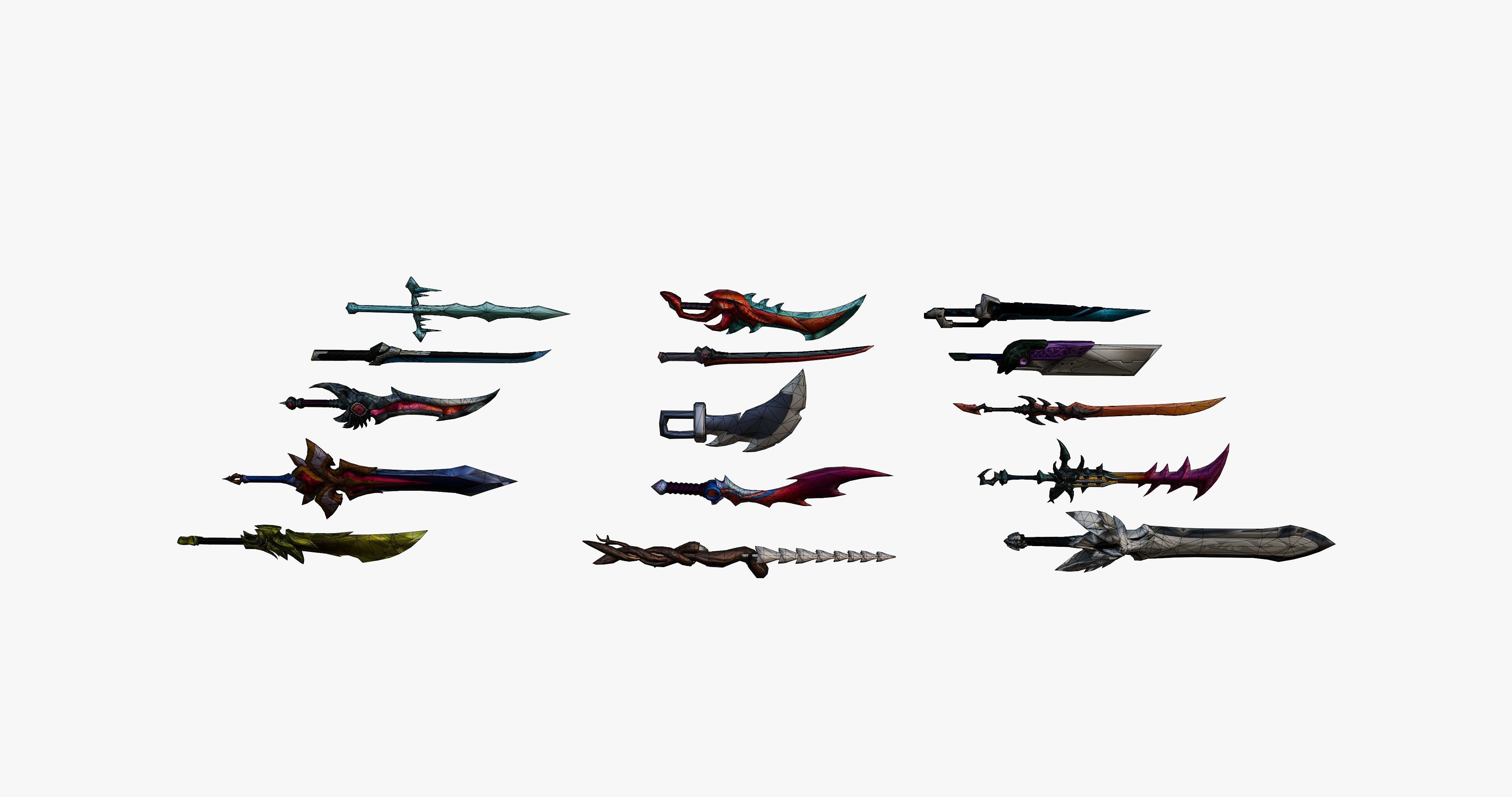 15 Stylized Sword Models Pack 1 - Low Poly Low-poly 3D model_14