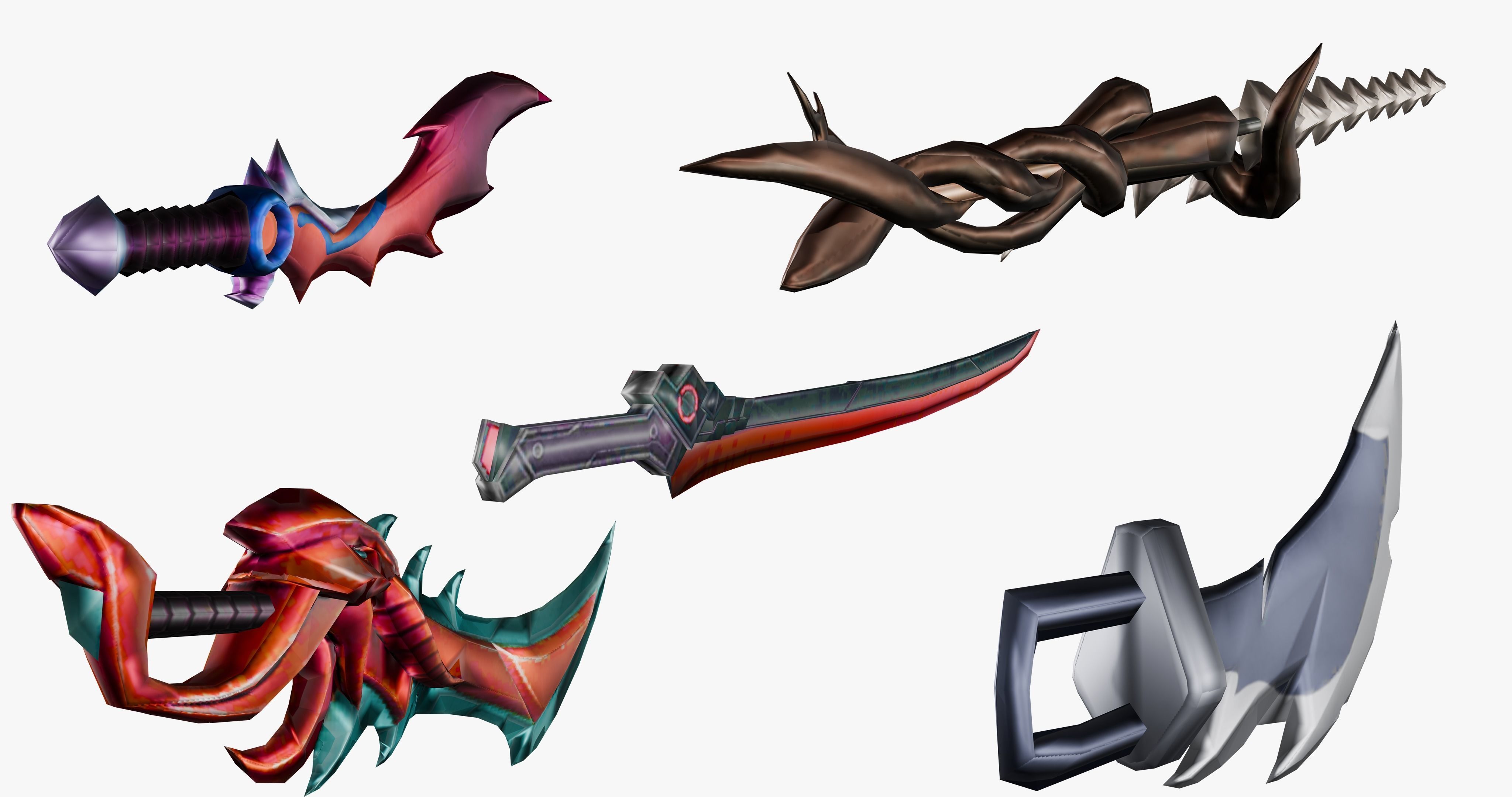15 Stylized Sword Models Pack 1 - Low Poly Low-poly 3D model_5