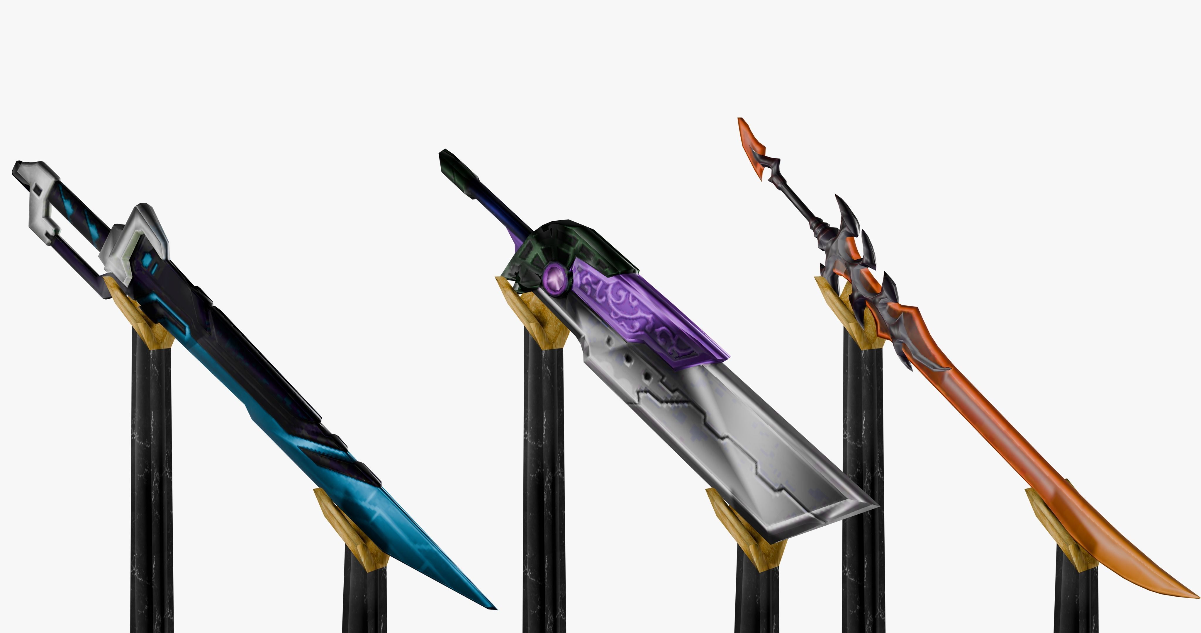 15 Stylized Sword Models Pack 1 - Low Poly Low-poly 3D model_6