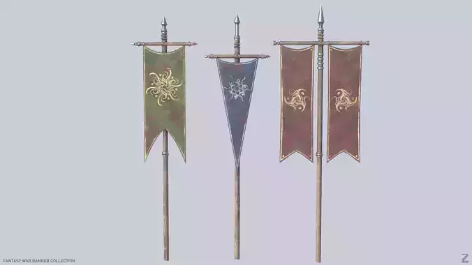 Fantasy war banner collection