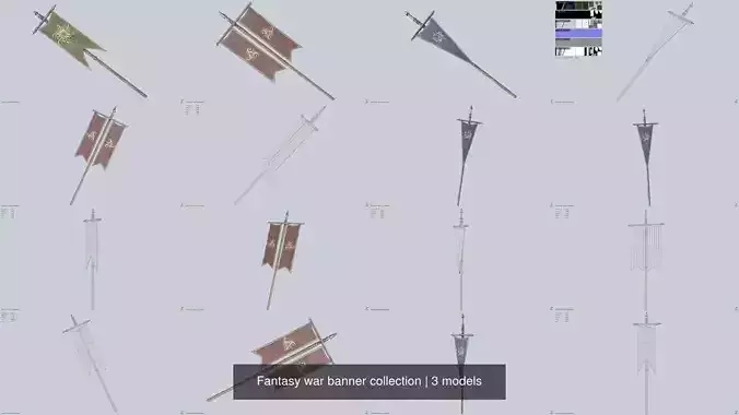 Fantasy war banner collection