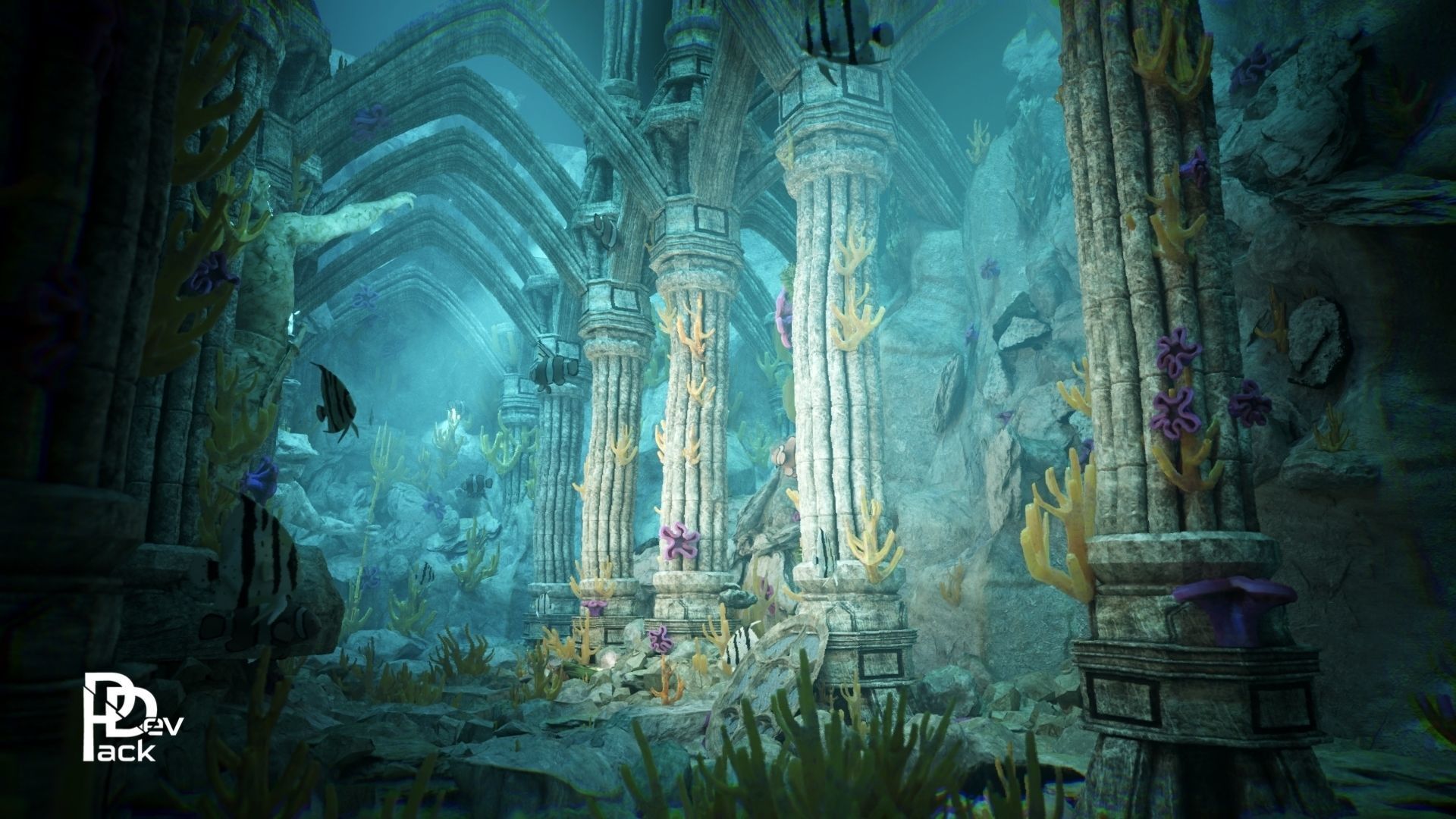 Atlantis Ruins 37 Assets Low-poly 3D model_12