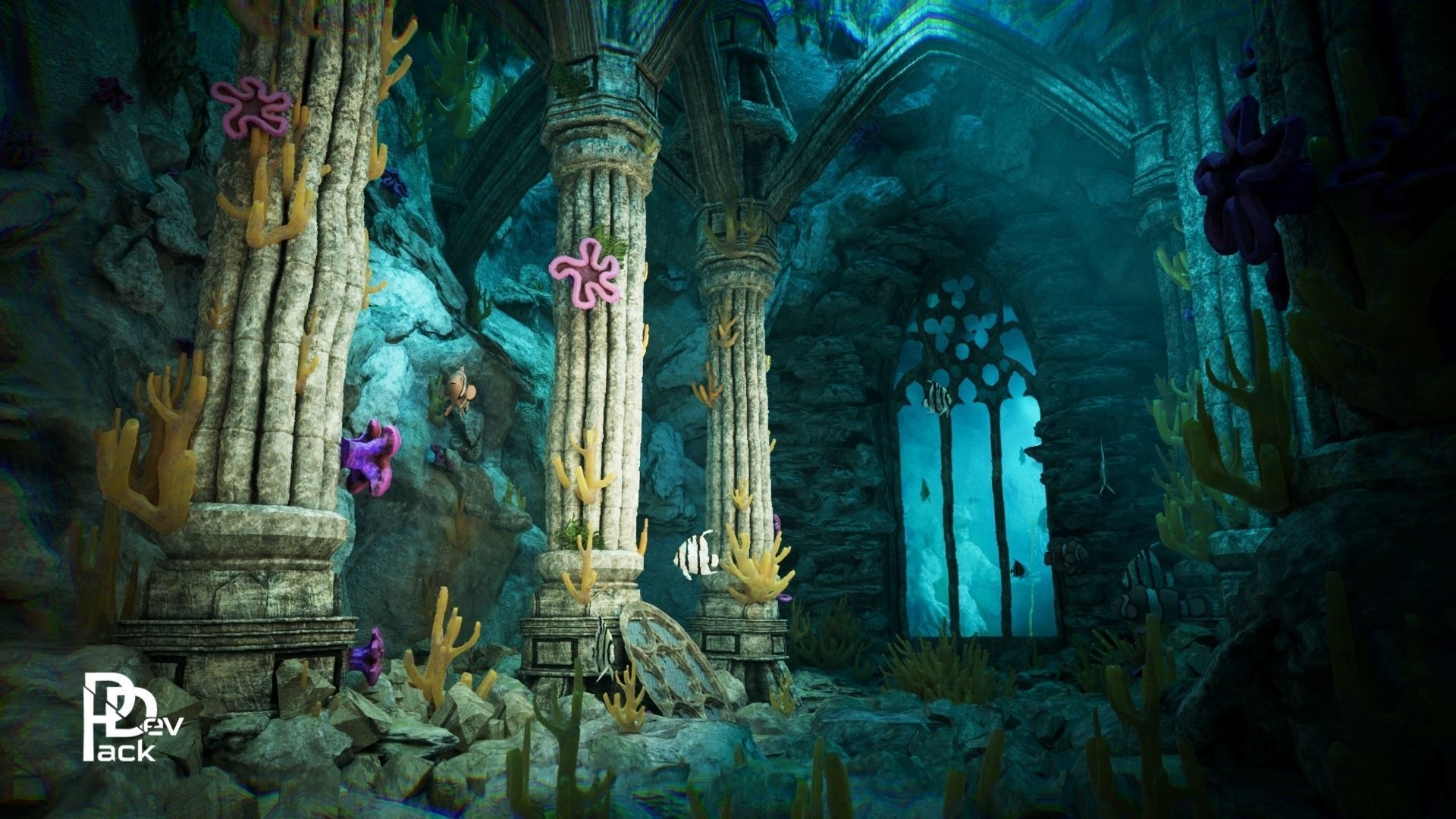 Atlantis Ruins 37 Assets Low-poly 3D model_2